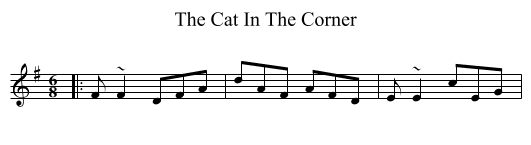 The Cat In The Corner - staff notation