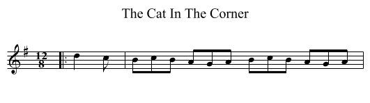 The Cat In The Corner - staff notation