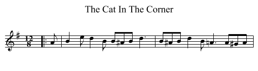 The Cat In The Corner - staff notation