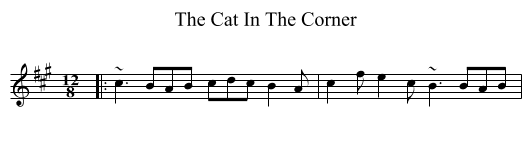 The Cat In The Corner - staff notation