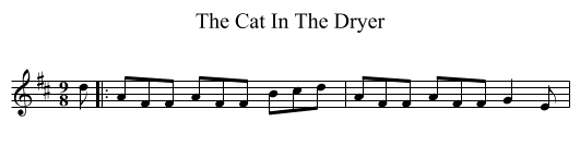 The Cat In The Dryer - staff notation
