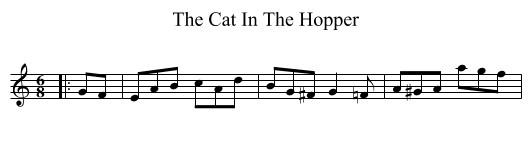 The Cat In The Hopper - staff notation