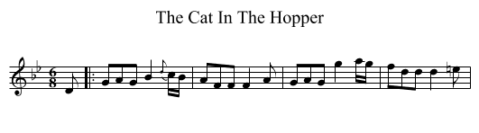 The Cat In The Hopper - staff notation