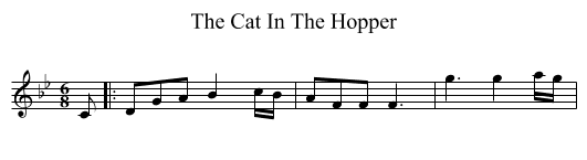 The Cat In The Hopper - staff notation