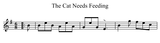 The Cat Needs Feeding - staff notation