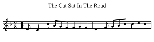 The Cat Sat In The Road - staff notation