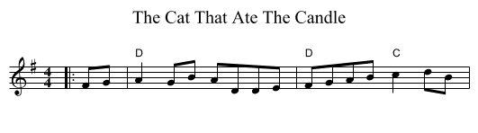 The Cat That Ate The Candle - staff notation