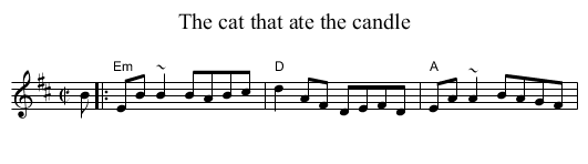 The cat that ate the candle - staff notation