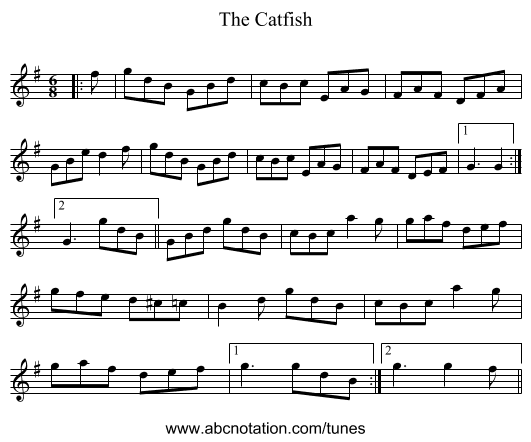 The Catfish - staff notation
