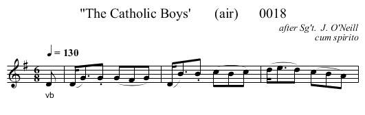 The Catholic Boys'       (air)      0018 - staff notation