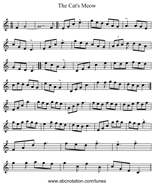 The Cat's Meow - staff notation