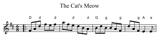 The Cat's Meow - staff notation