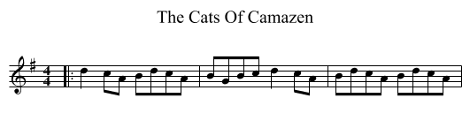 The Cats Of Camazen - staff notation