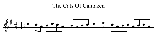 The Cats Of Camazen - staff notation