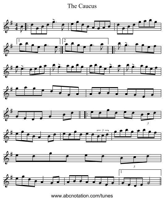 The Caucus - staff notation