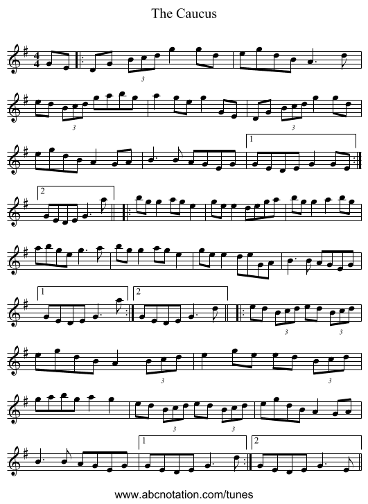 The Caucus - staff notation