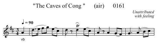 The Caves of Cong       (air)      0161 - staff notation