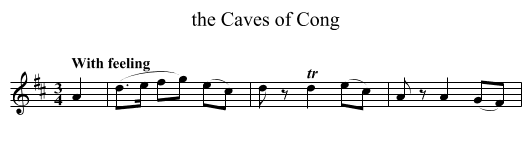 the Caves of Cong - staff notation