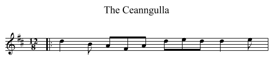 The Ceanngulla - staff notation