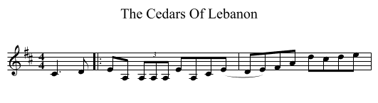 The Cedars Of Lebanon - staff notation
