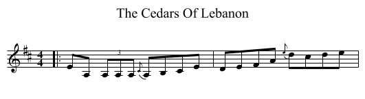 The Cedars Of Lebanon - staff notation
