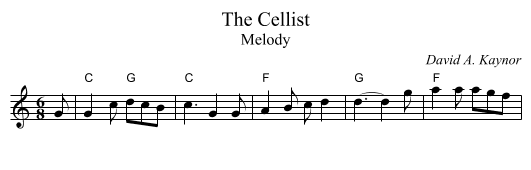 The Cellist - staff notation