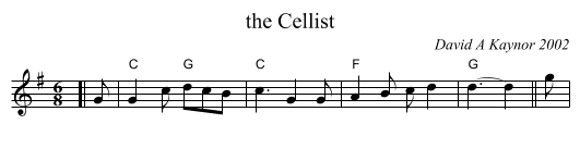 the Cellist - staff notation