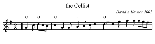 the Cellist - staff notation