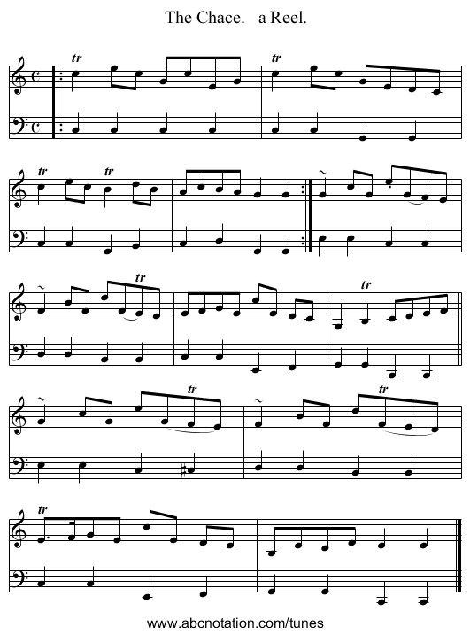 The Chace.   a Reel. - staff notation