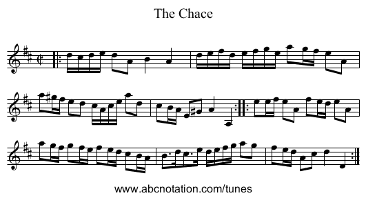 The Chace - staff notation