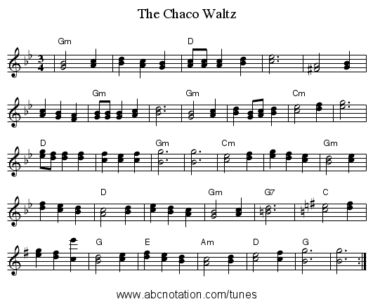 The Chaco Waltz - staff notation