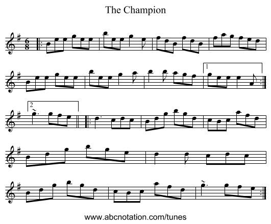 The Champion - staff notation