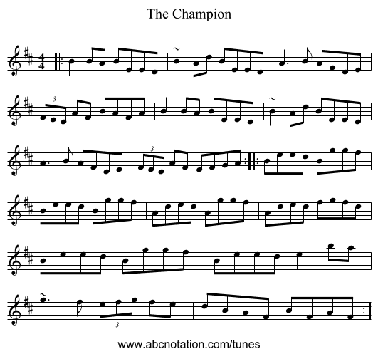 The Champion - staff notation