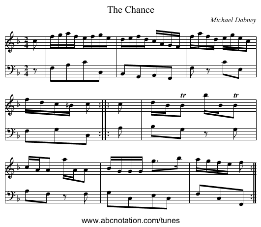 The Chance - staff notation