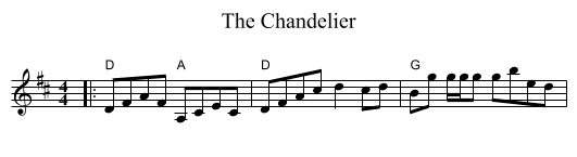 The Chandelier - staff notation