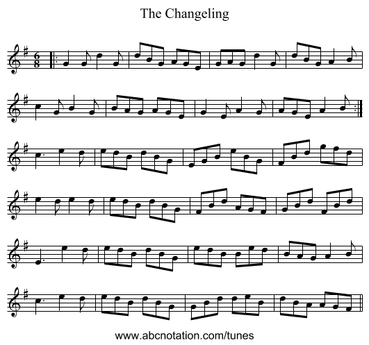 The Changeling - staff notation