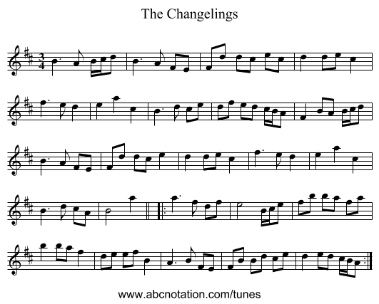 The Changelings - staff notation