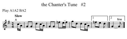 the Chanter's Tune   #2 - staff notation