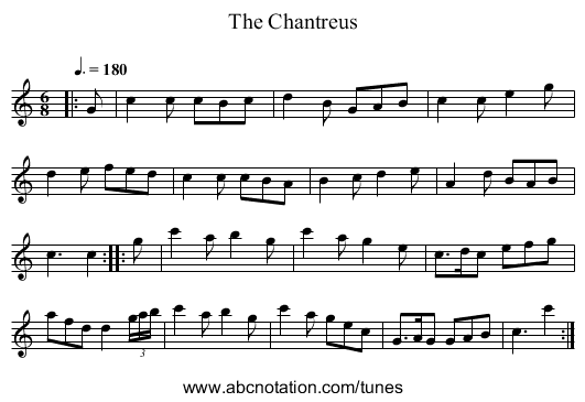 The Chantreus - staff notation