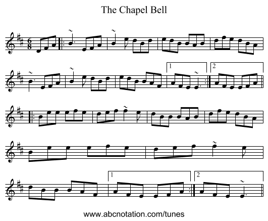 The Chapel Bell - staff notation