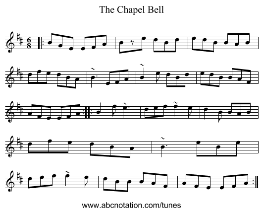 The Chapel Bell - staff notation