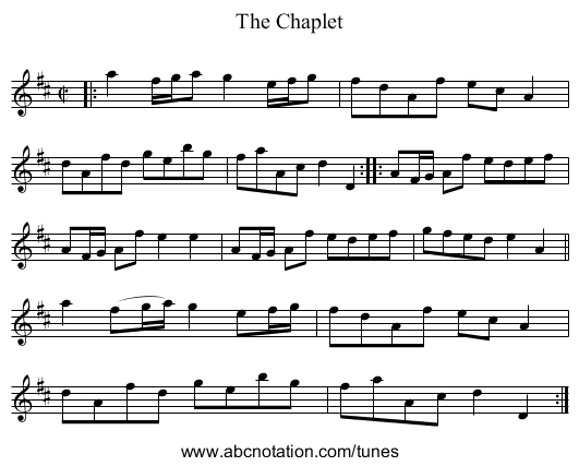 The Chaplet - staff notation