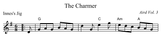 The Charmer - staff notation