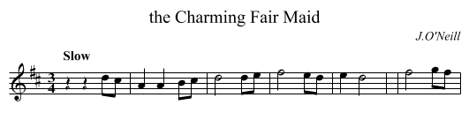the Charming Fair Maid - staff notation