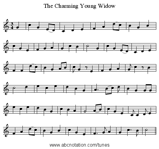 The Charming Young Widow - staff notation