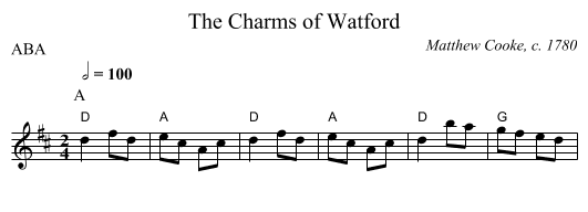 The Charms of Watford - staff notation