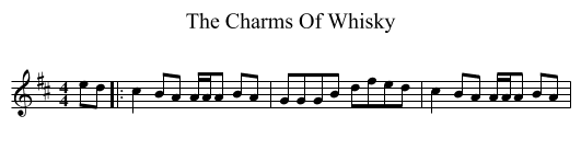 The Charms Of Whisky - staff notation