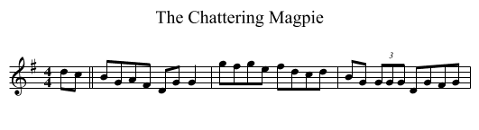 The Chattering Magpie - staff notation