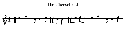 The Cheesehead - staff notation
