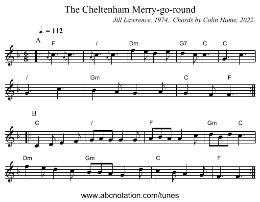 The Cheltenham Merry-go-round - staff notation